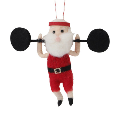 Fabric Ornament Santa Barbell