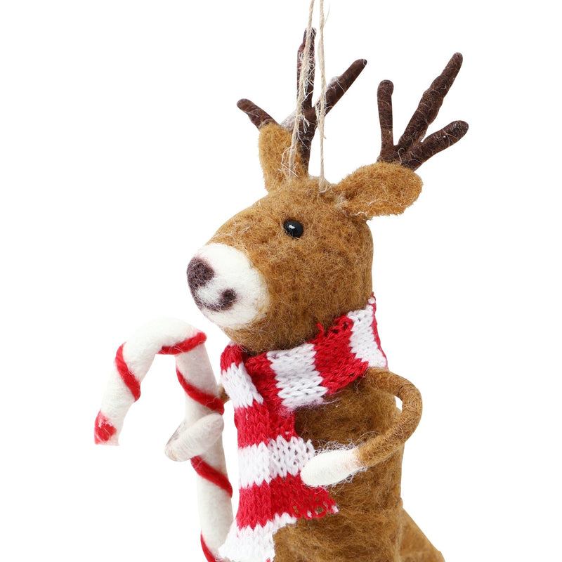 Fabric Ornament Standing Reindeer