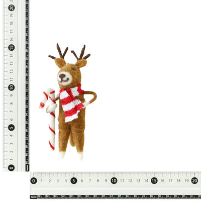 Fabric Ornament Standing Reindeer