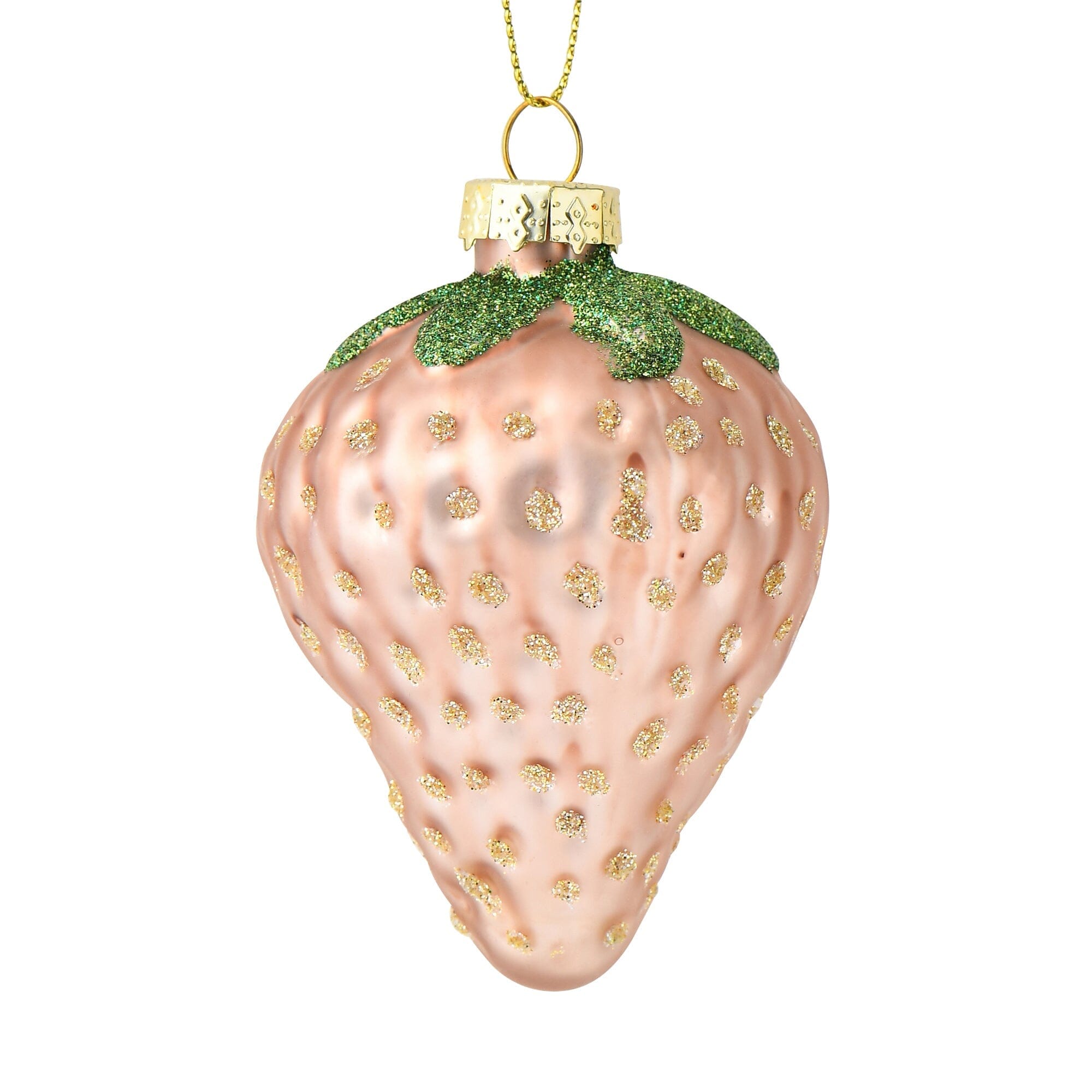 Glass Ornament Strawberry Pink