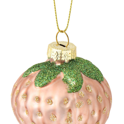 Glass Ornament Strawberry Pink