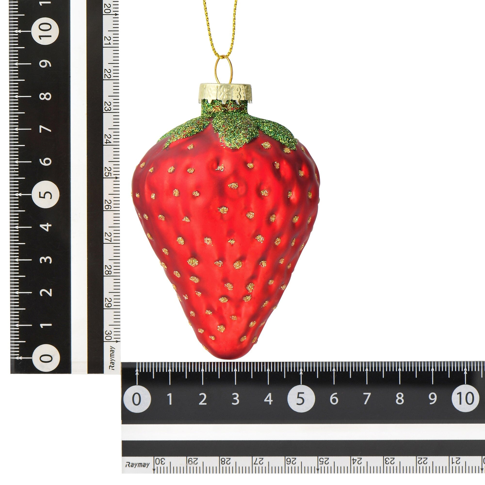 Glass Ornament Strawberry Red