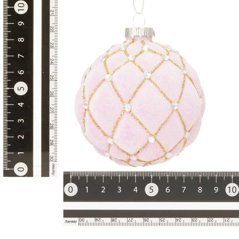 Glass Ornament Velvet Pink