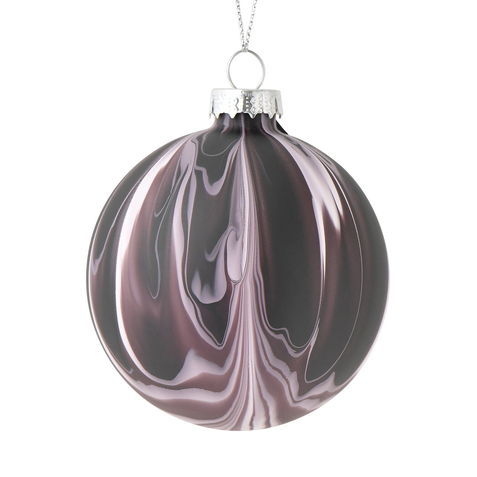 Glass Ornament Marble Purple