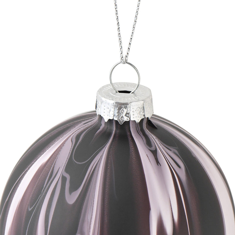 Glass Ornament Marble Purple