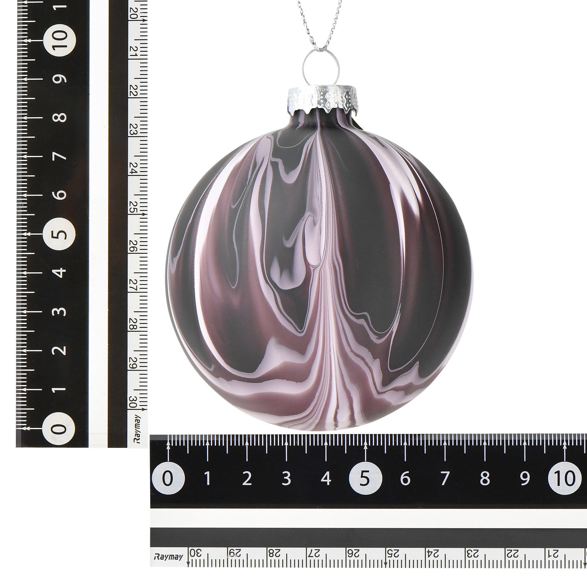 Glass Ornament Marble Purple