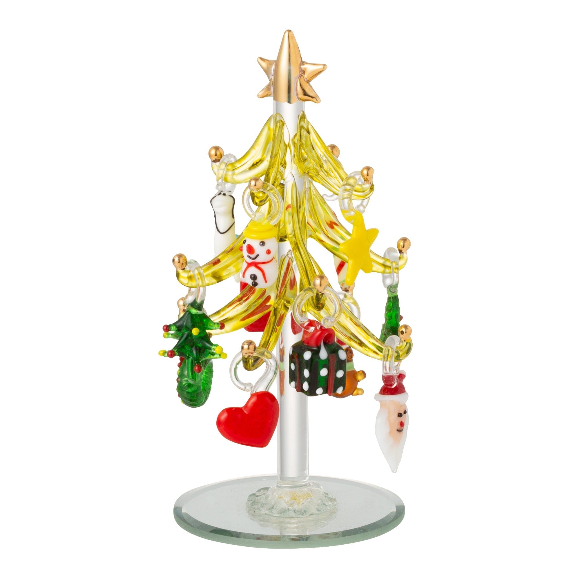 Glass Tree Multi Ornament Small Green