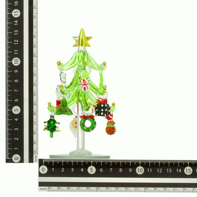 Glass Tree Multi Ornament Small Green