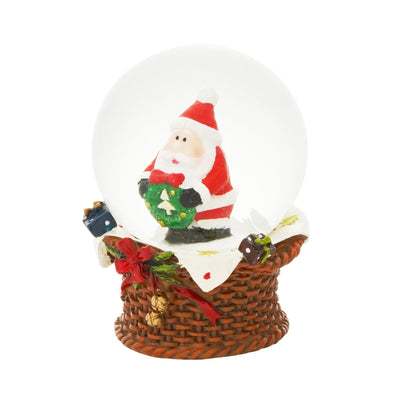 Snow Globe Santa Basket Small Red