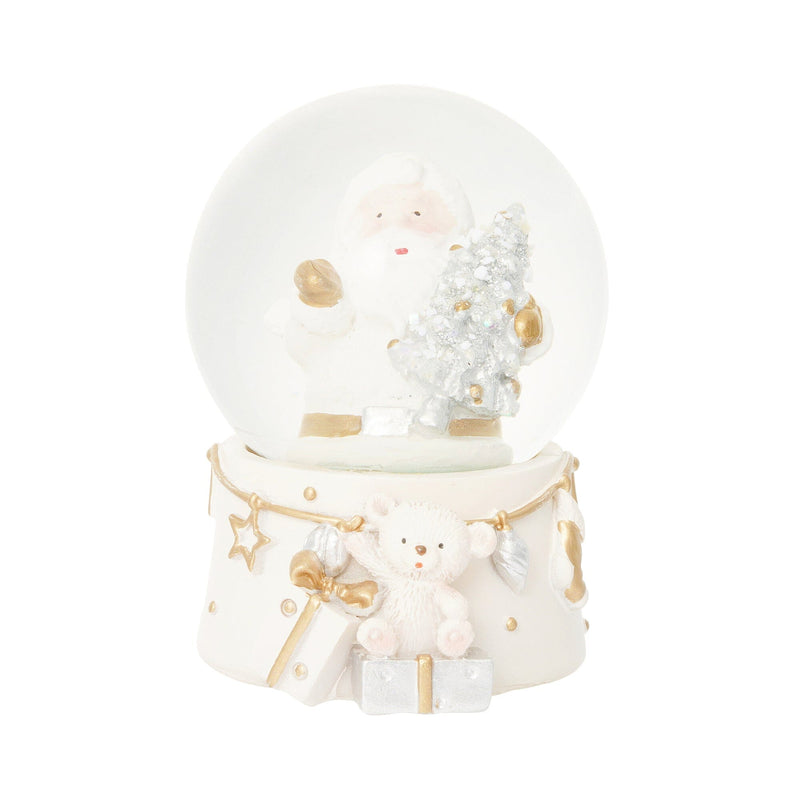 Snow Globe Santa Small White