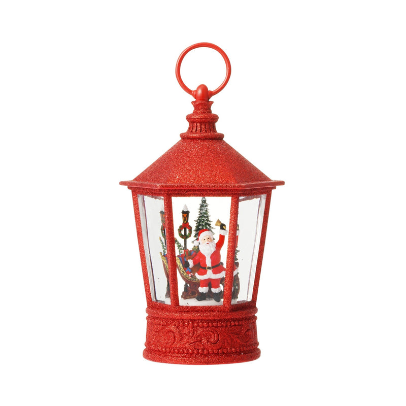 Snow Globe Square Lantern Santa L