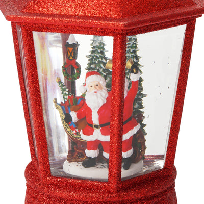 Snow Globe Square Lantern Santa L