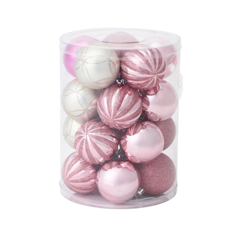 Set Ornaments 6cm 20 Pieces Pink