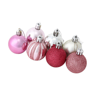 Set Ornaments 4cm 14Pcs Pink