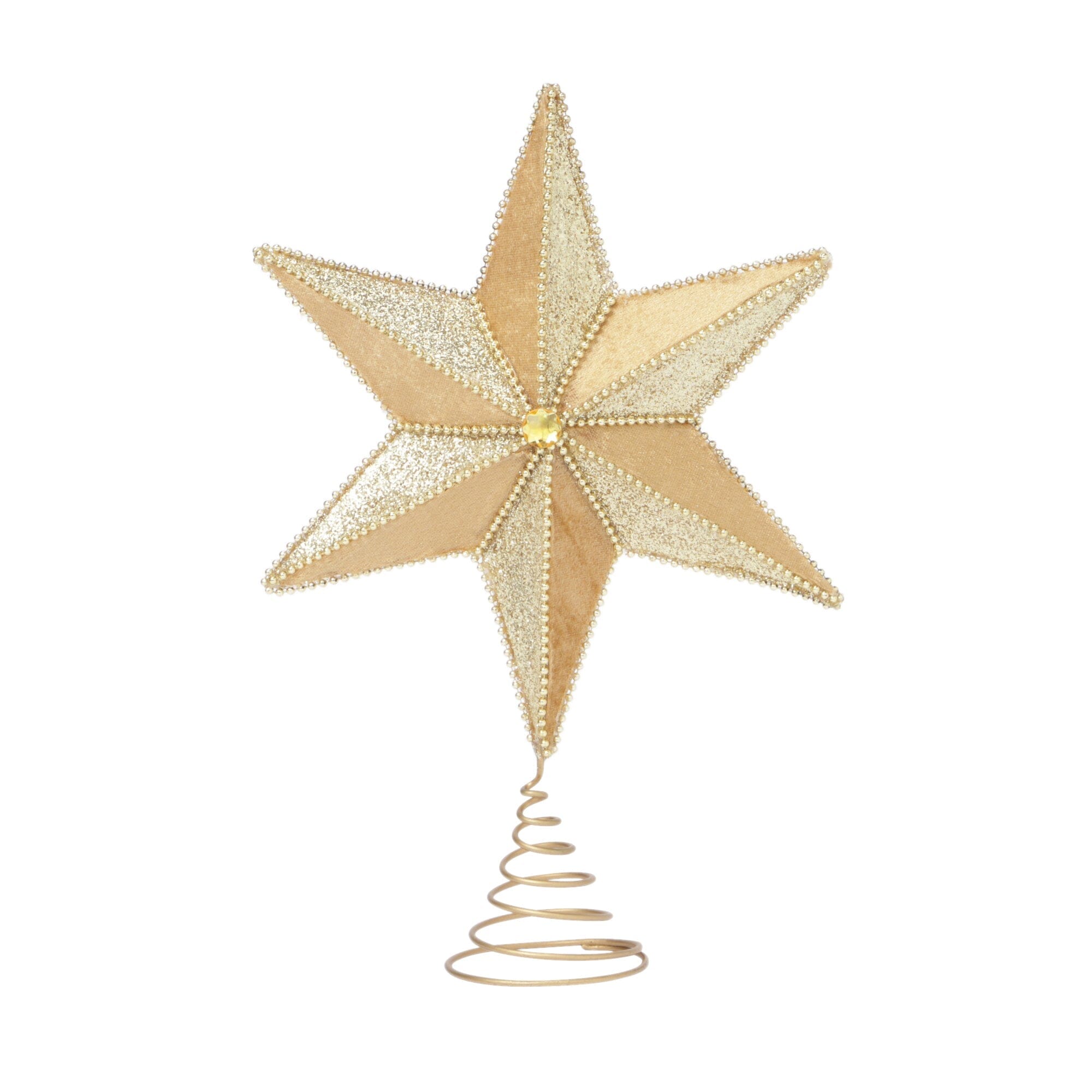 Tree Top Fabric Star L Gold