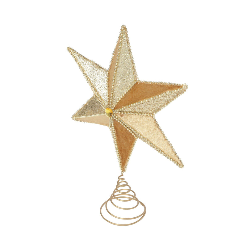 Tree Top Fabric Star L Gold