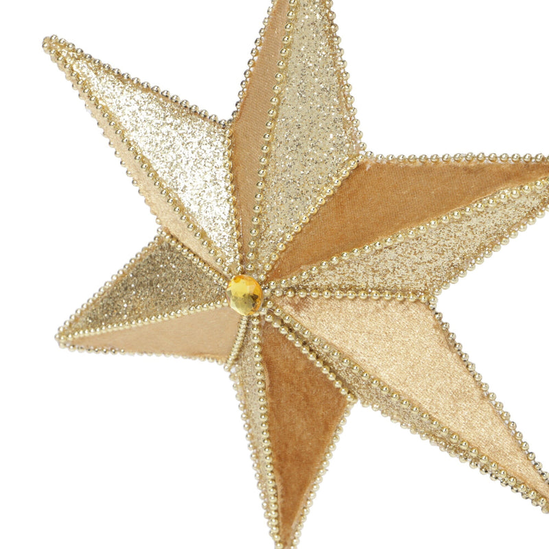 Tree Top Fabric Star L Gold