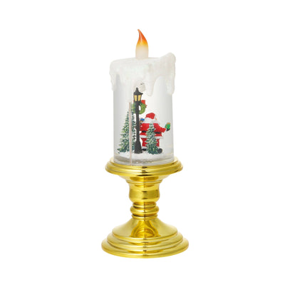 Snow Globe Candle Santa L