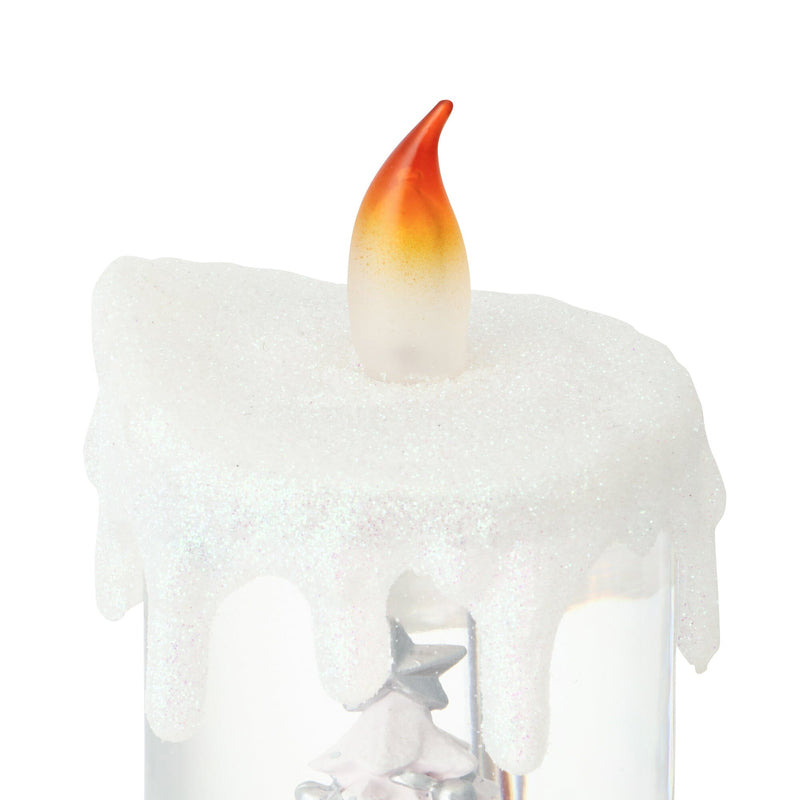 Snow Globe Candle Tree L Silver