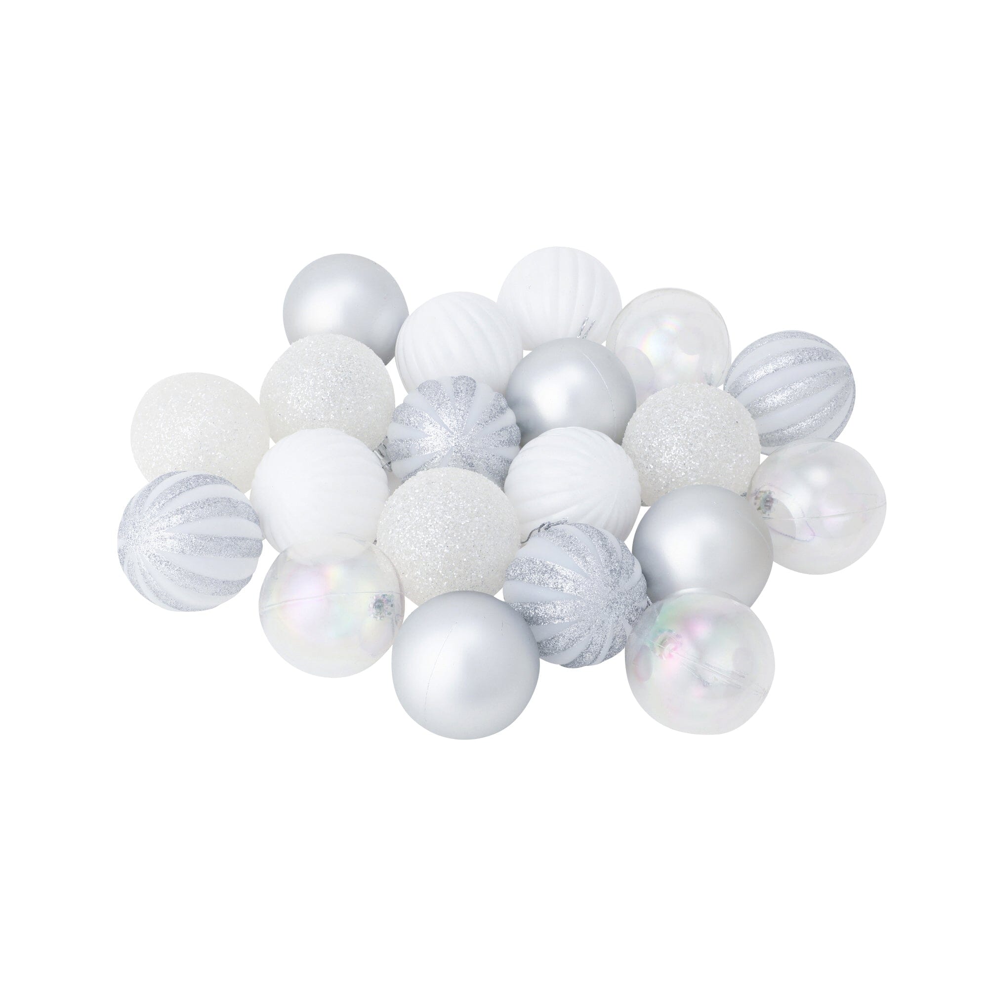 Set Ornaments 6cm 20 Pieces White