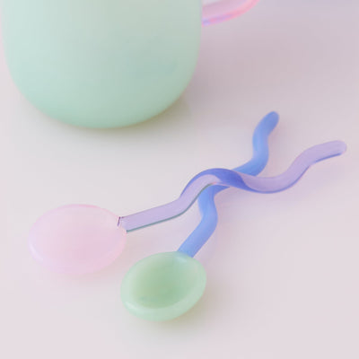 Glass Spoon Muddler Green X Blue