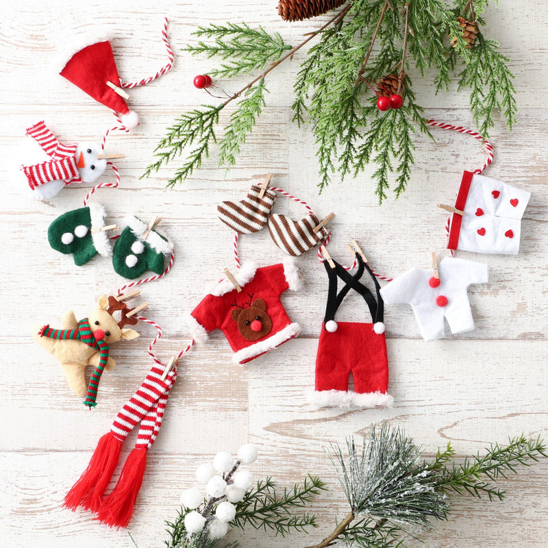 Fabric Garland Clothes  Red