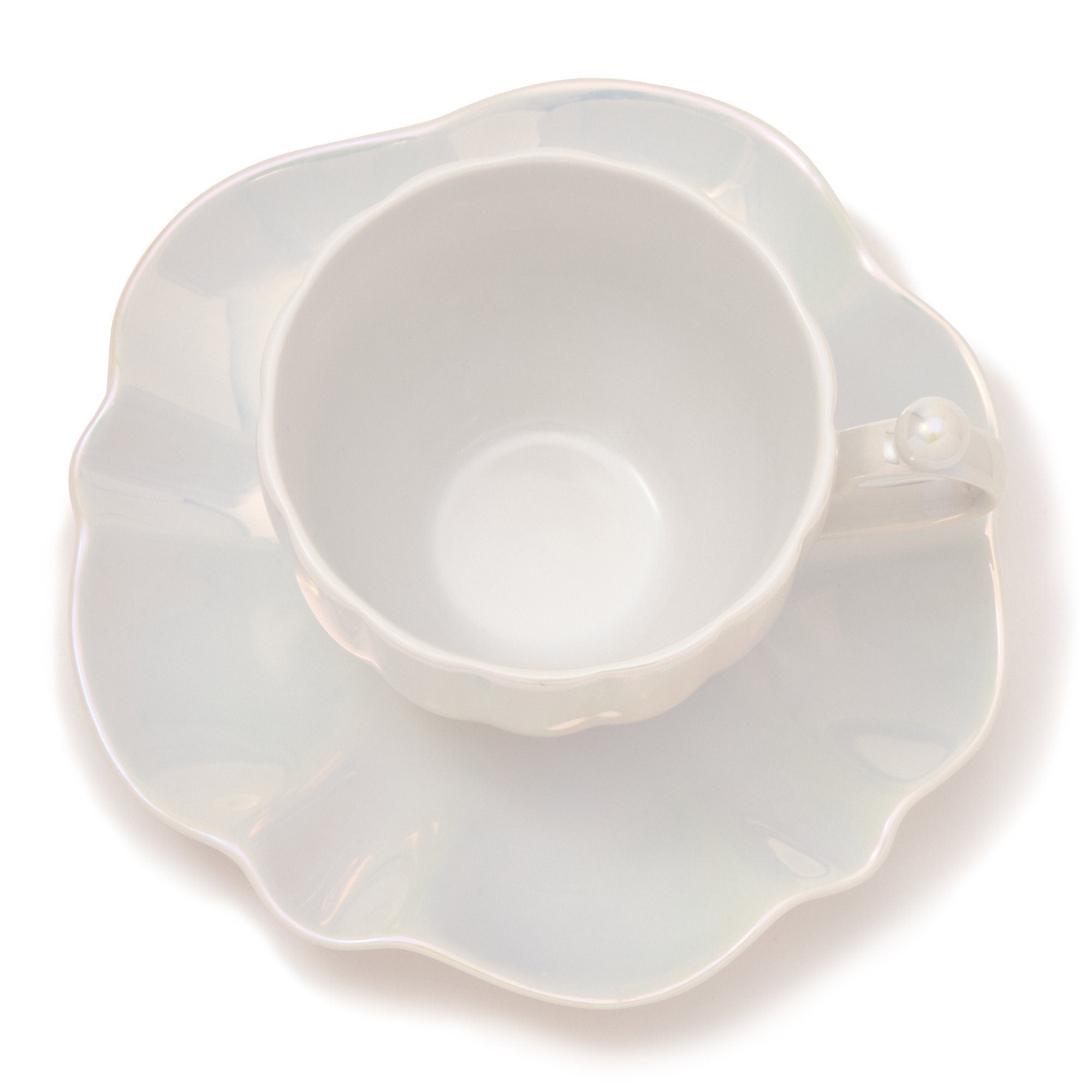 OPAL SHELL CUP & SAUCER WHITE