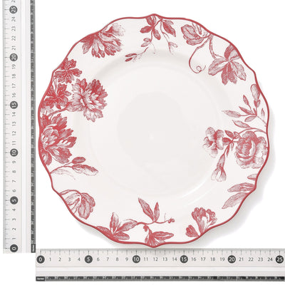 CLASSIC FLOWER PLATE LARGE RED