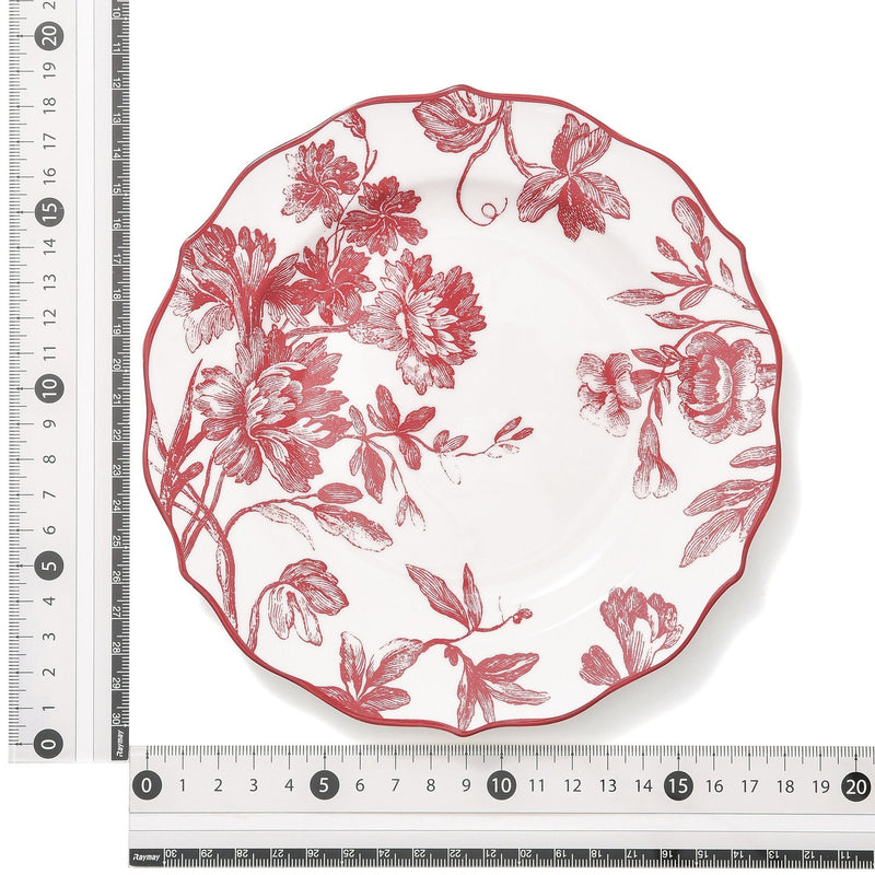 CLASSIC FLOWER PLATE MEDIUM RED