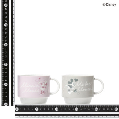 DISNEY PAIR STACKING MUG PINK X GRAY