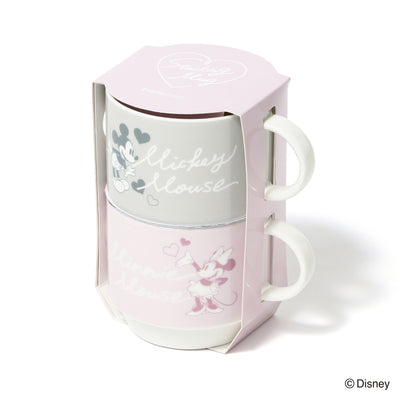 DISNEY PAIR STACKING MUG PINK X GRAY