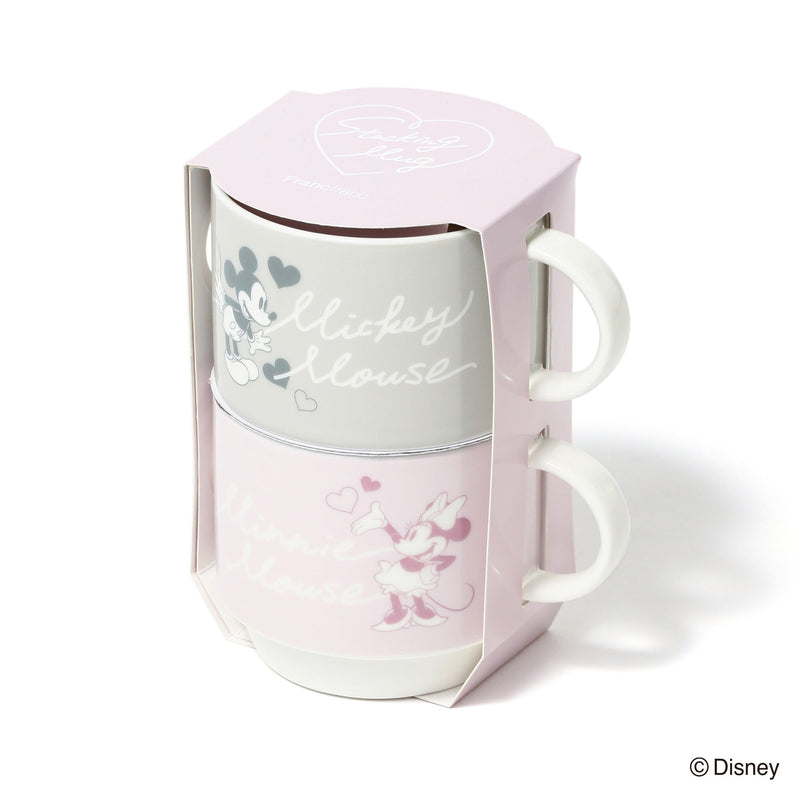 DISNEY PAIR STACKING MUG PINK X GRAY