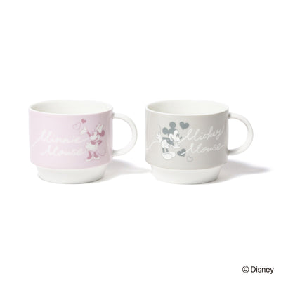 DISNEY PAIR STACKING MUG PINK X GRAY