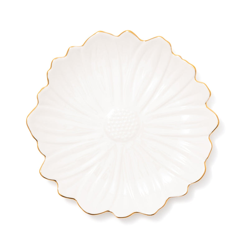 FLOWER MOTIF PLATE SMALL WHITE