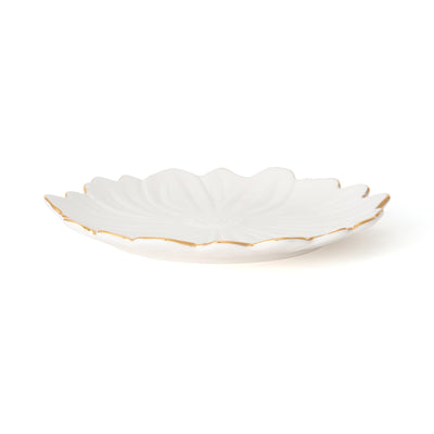 FLOWER MOTIF PLATE SMALL WHITE