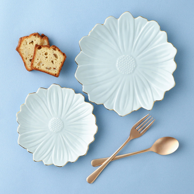 FLOWER MOTIF PLATE SMALL BLUE