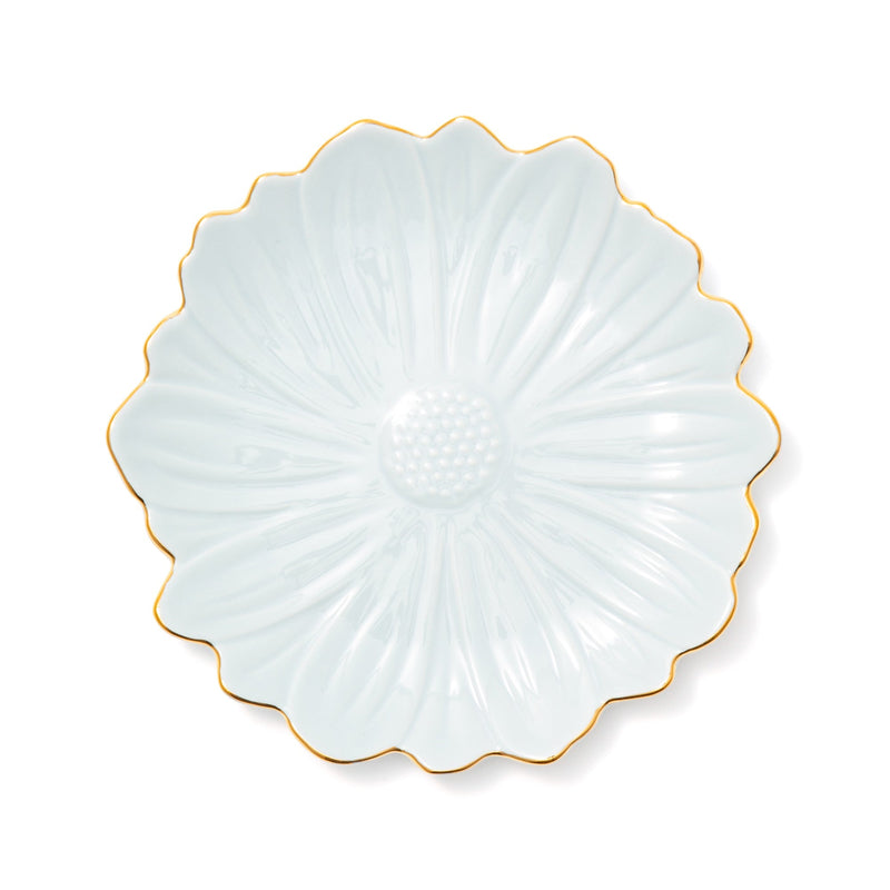 FLOWER MOTIF PLATE SMALL BLUE