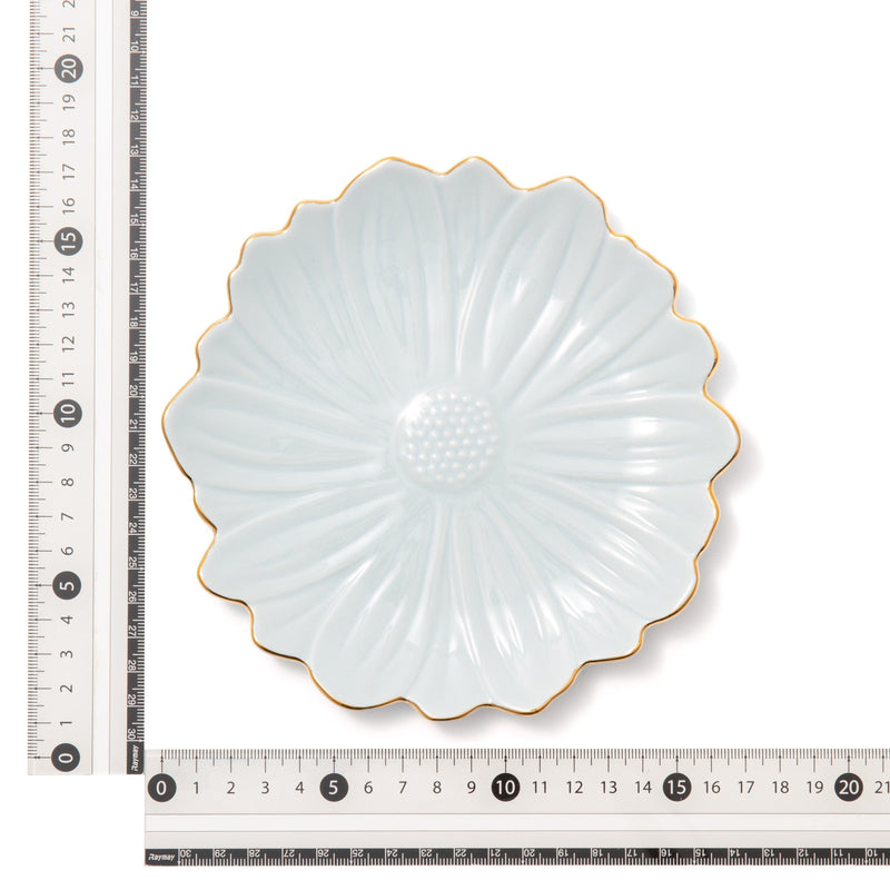 FLOWER MOTIF PLATE SMALL BLUE