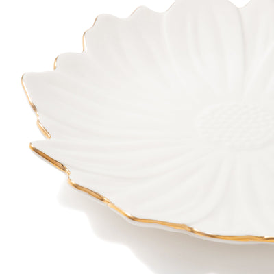 FLOWER MOTIF PLATE MEDIUM WHITE