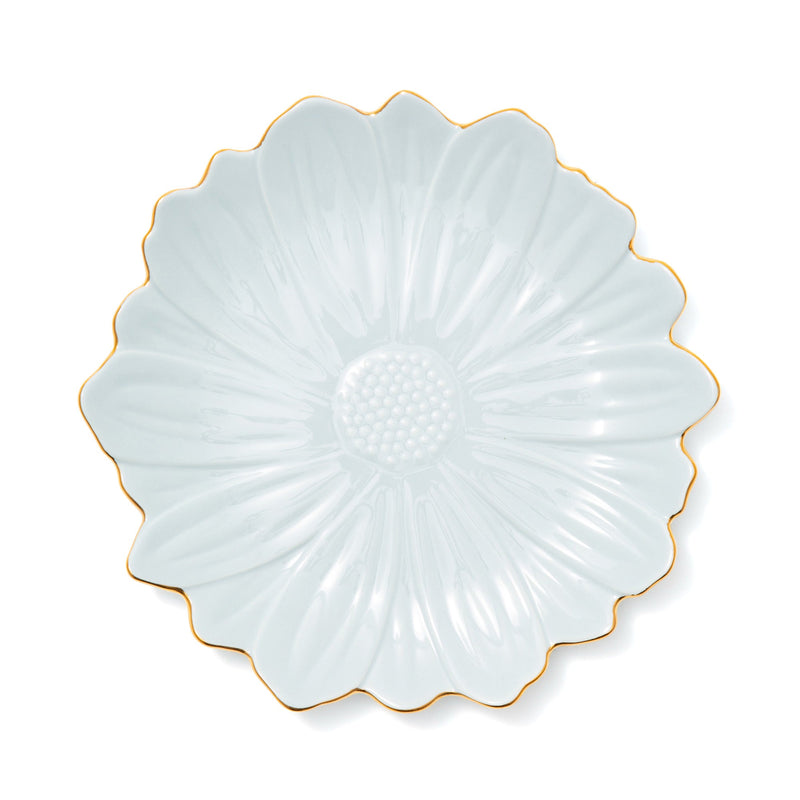 FLOWER MOTIF PLATE MEDIUM BLUE