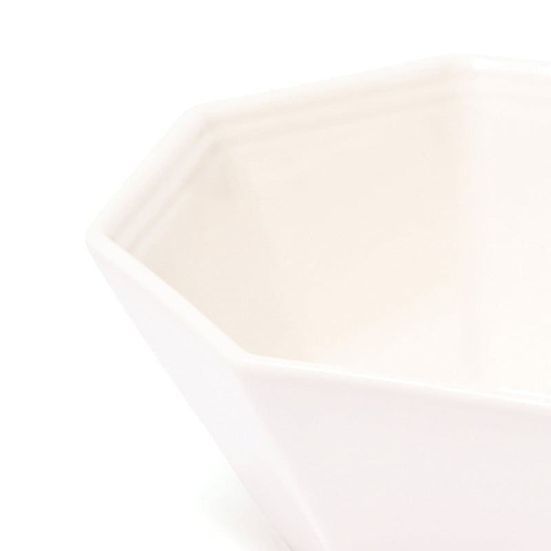 Blanche Bowl Small Octagon  White