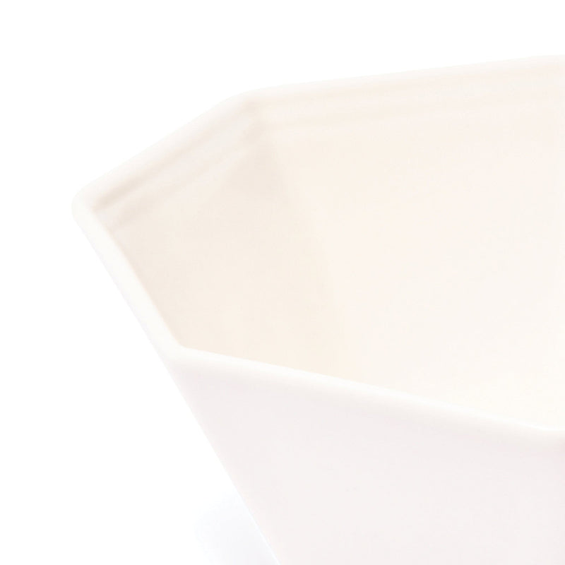 Blanche Bowl Medium Octagon  White