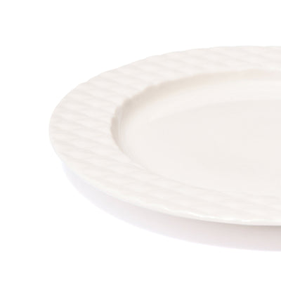 Blanche Plate Small Cross  White