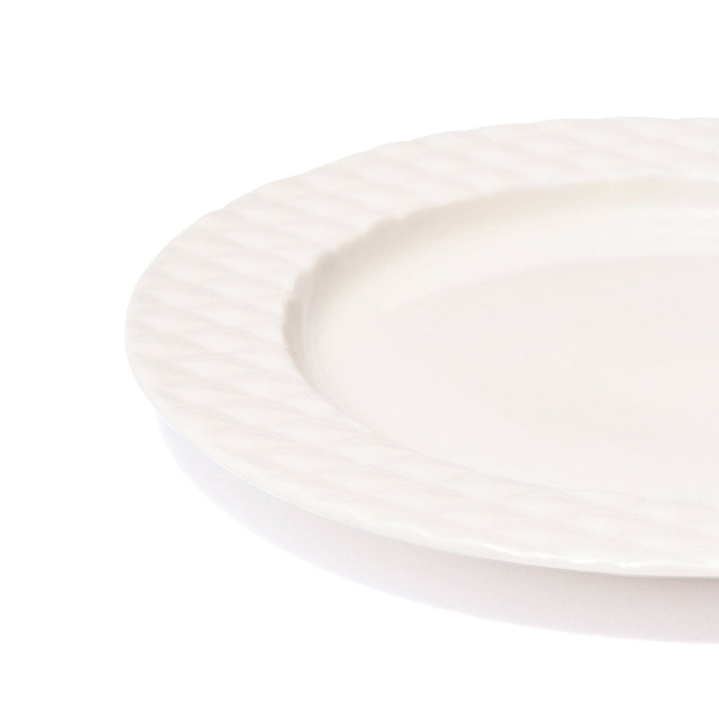 Blanche Plate Small Cross  White