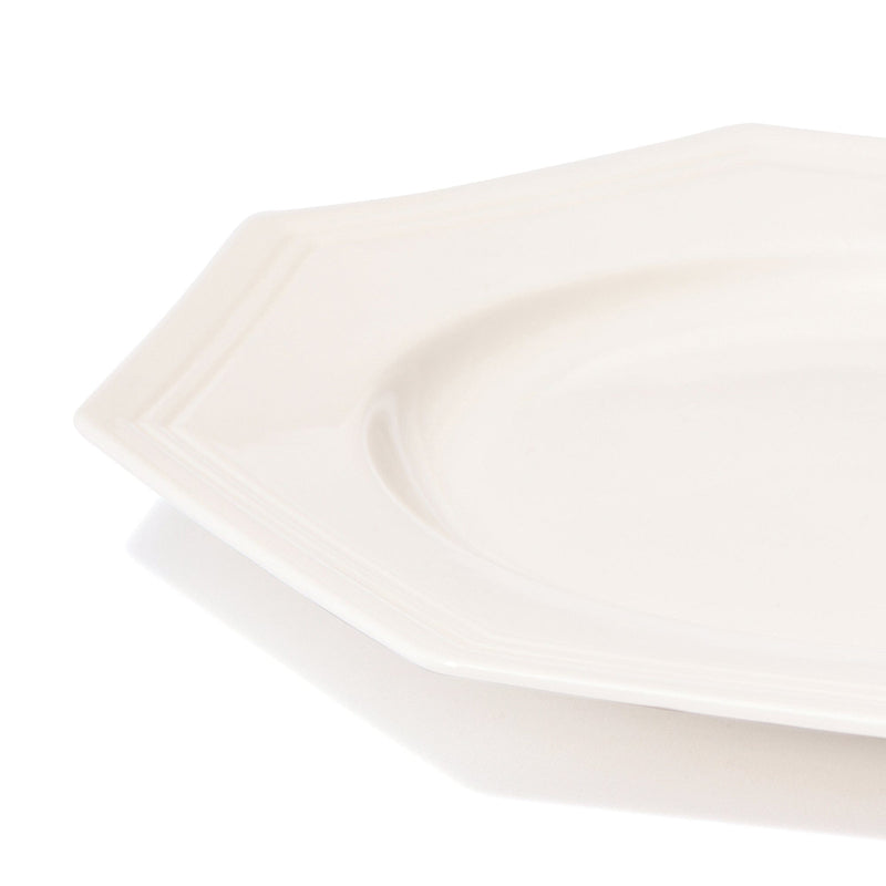 Blanche Plate Medium Octagon  White