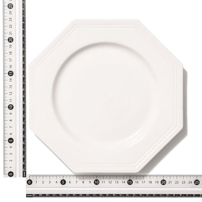 Blanche Plate Medium Octagon  White