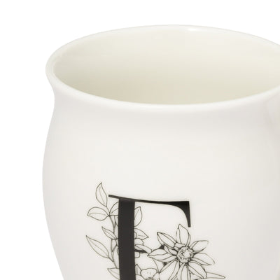 Initial Mug Flower  E