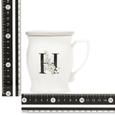 Initial Mug Flower  H