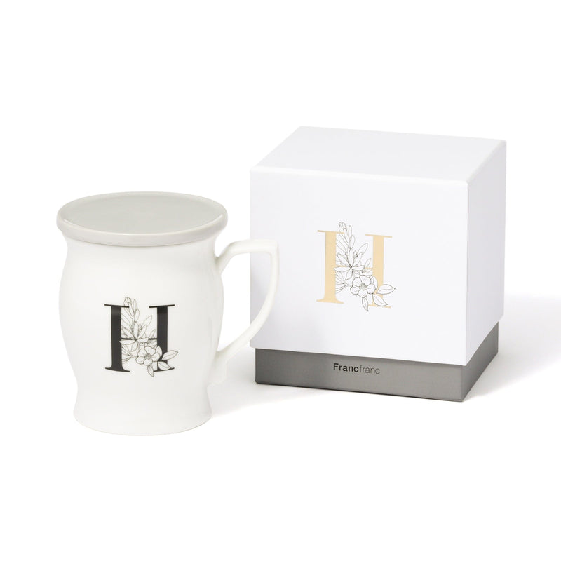 Initial Mug Flower  H