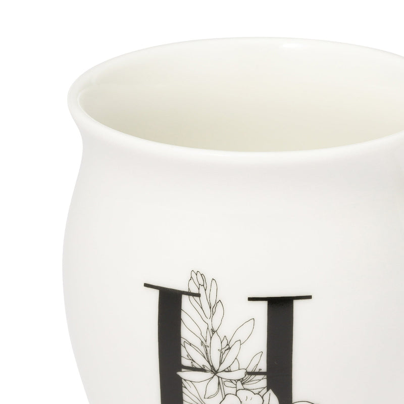 Initial Mug Flower  H